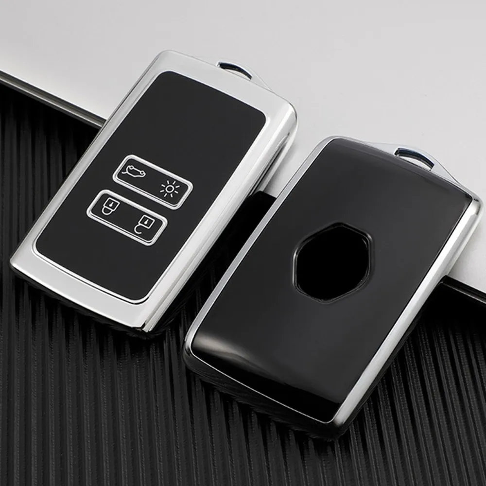 TPU-Remote-Auto-Schlüssel-FOB-Abdeckungs-Fall-Halter-Hülle-Schutz-Keychain-Karte für Renault Captur Talisman Clio Megane Koleos Scenic Zoe