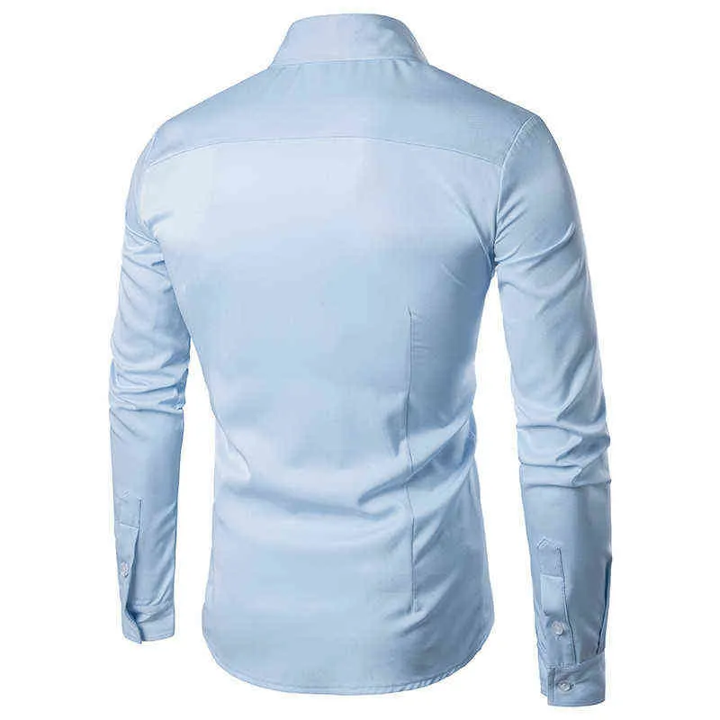 Mode broderie chemise hommes 2022 printemps automne à manches longues hommes chemises habillées Slim Fit mariage smoking chemise mâle Camisa Hombre L220704