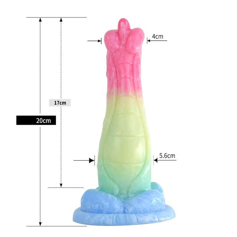 Nxy godes Gel de silice liquide couleur en forme de pénis ventouse pour hommes et femmes Plug Anal doux produits de sexe pour adultes 0317