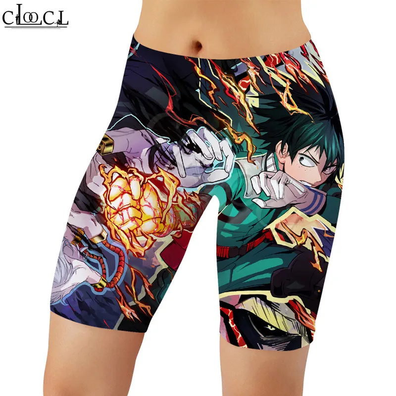 Pantaloncini leggings a vita alta da donna My Hero Academia Stampa digitale 3D Pantaloncini anime Leggings fitness moda donna W220617