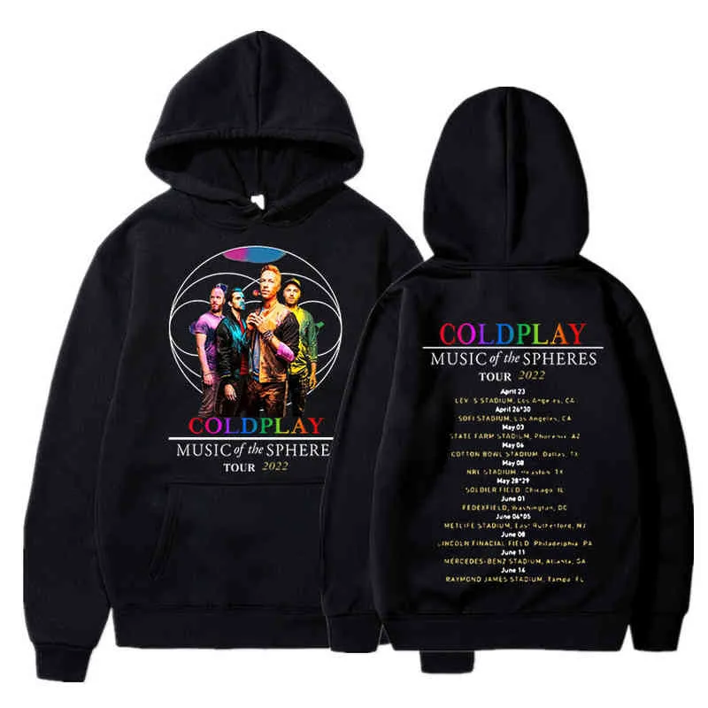 Новинка 2022 года, толстовка с капюшоном для рок-группы Coldplay Music of The Spher Tour, мужские толстовки в стиле хип-хоп, винтажные уличные пуловеры7251718