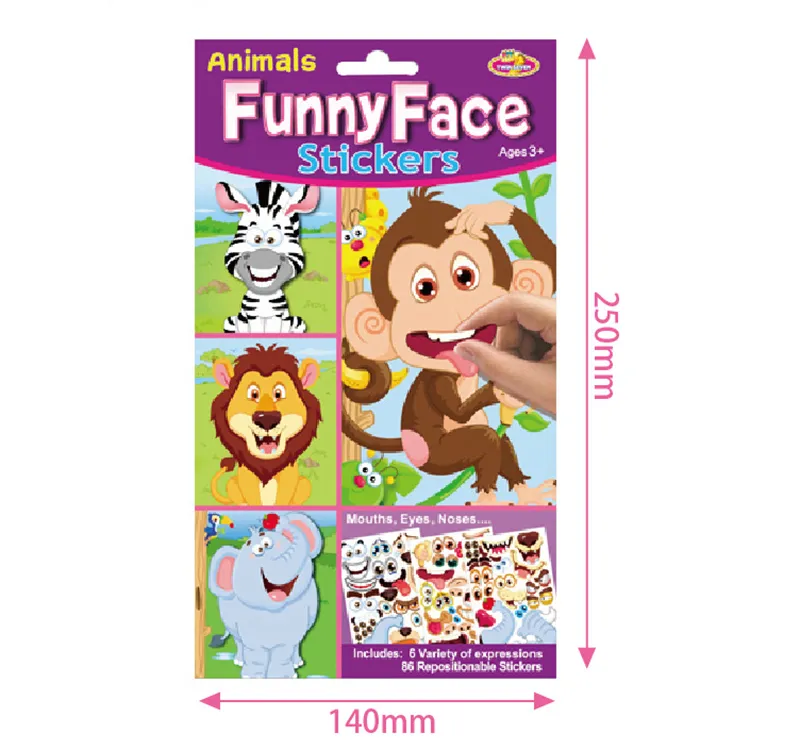 Kids DIY Stickers Puzzle Games Make a Face Princess Animal Dinosaur Assemble Jigsaw Baby Recognition Training Education Toys 220716