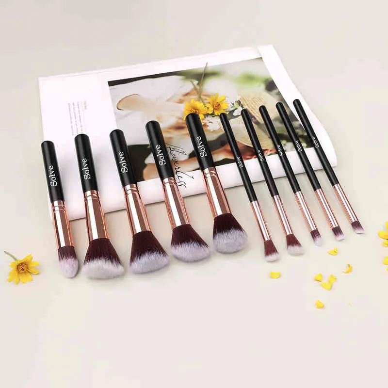 NXY Makeup Brushes Pro Black Brush Set Premium Soft Hair Beauty Cosmetic Foundation Powder Blending Tool 0406