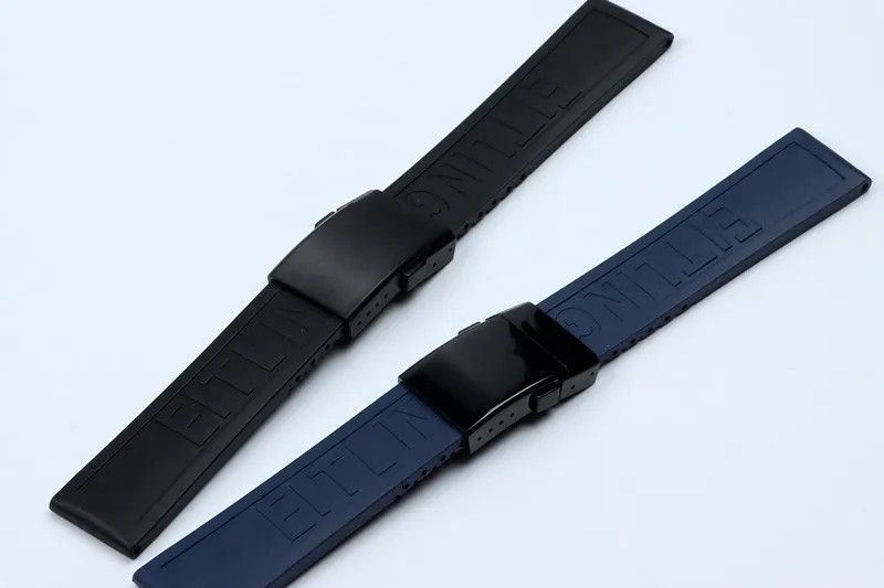 Brand de lujo Soft Nature Silicone Rubber Watch Band de 20 mm22 mm de 24 mm Pulsera de banda para Navitimer/Avenger/Breitling 220816