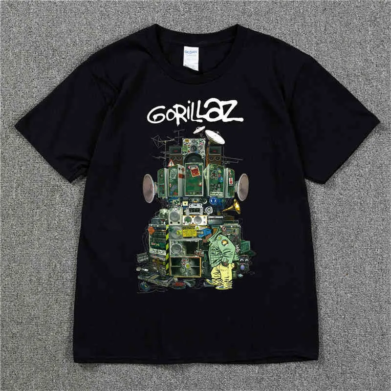 Gorillaz T 셔츠 영국 록 밴드 고릴라즈 Tshirt 힙합 대체 랩 음악 티 셔츠 NOWNOW 새 앨범 TSHIRT PURE COTTON8660433