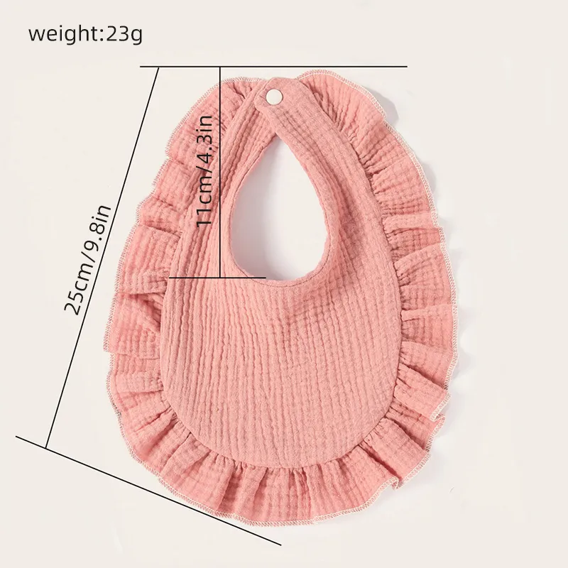 Solid Color Soft Cotton Cute Ruffle Bibs Burp Cloths Boy Girl Kids Scarf Baby Feeding Stuff