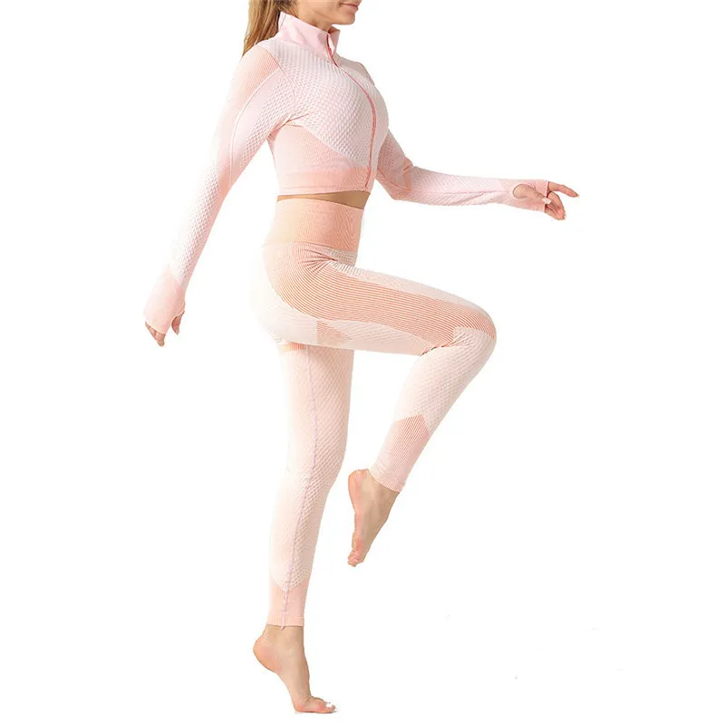 2/3 pièces femmes costume de gymnastique ensembles de Fitness sport vêtements d'entraînement vêtements de sport Yoga Fitness ensemble femme jambières d'exercices haut Leggings 220513