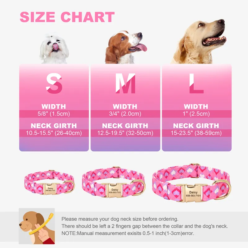 Personalized Nylon Dog Collar Floral Printed Puppy Necklace Free Custom Pet ID Nameplate Collars For Small Large Dogs Chihuahua 220621