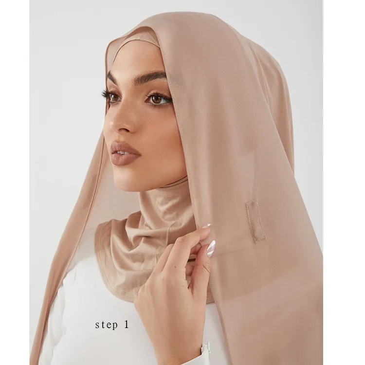 Hijab de chifón pesado premium listo para usar con imán, buena costura, bufanda instantánea de alta calidad, chal largo 220704