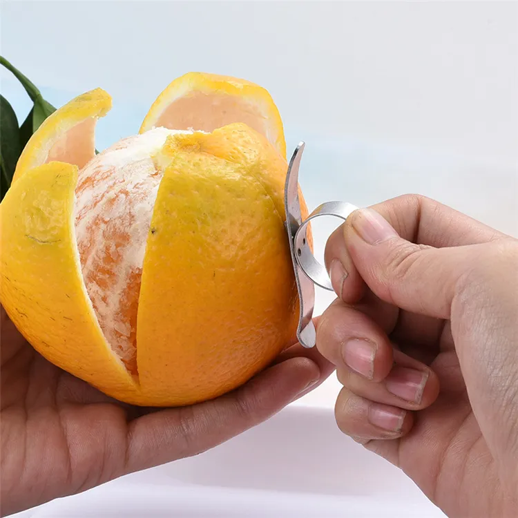 Verktyg orange peelers Easy Open Orange Peeler rostfritt stål citronparer citrusfrukt hudborttagare skivor skalning kök zc1256