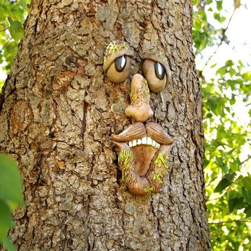 الراتنج شجرة الوجه النباح شبح ميزات الديكور الفصح في الهواء الطلق الدعائم الإبداعية حديقة Jardineria دي 220425