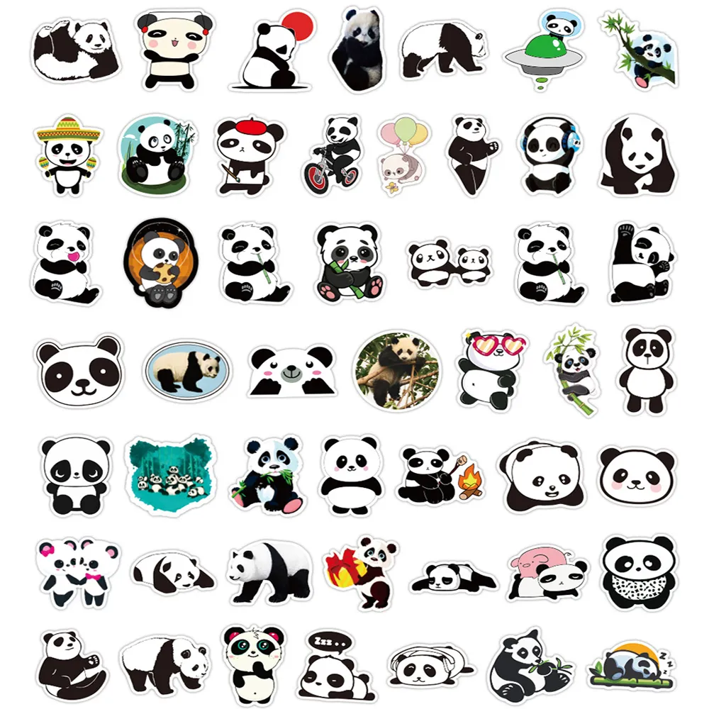 Su geçirmez 10/30/50 adet Sevimli Panda Karikatür Hayvan Grafiti Çıkartmalar Çıkartmaları DIY Karalama Defteri Günlüğü Dizüstü Telefonu Su Geçirmez Sticker Çocuklar Için Oyuncak Araba Sticker