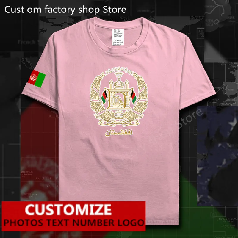 Afghanistan Afghan Country Flag T shirt Free Custom Jersey DIY Name Number 100 Cotton T shirts AFG Islam Pashto 220616gx