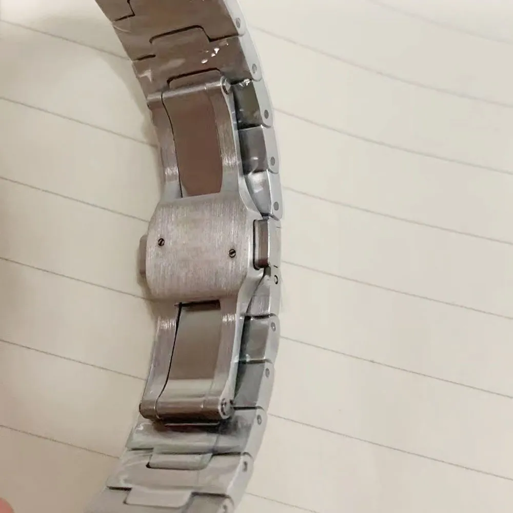 Quadratwächte 40 mm 35 mm blau Edelstahl mechanische Uhren und Armband Fashion Mens Männliche Armbandwache278e