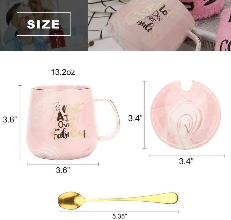 Non un giorno su favolose idee regali a tazza da caffè donne, sua, figlia, fidanzata tazza in marmo in ceramica rosa/grigio Y220511