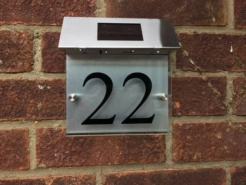 تخصيص علامة المنزل الحديثة لوحة باب باب الشارع شارع الألومنيوم تأثير الطاقة الشمسية 220706