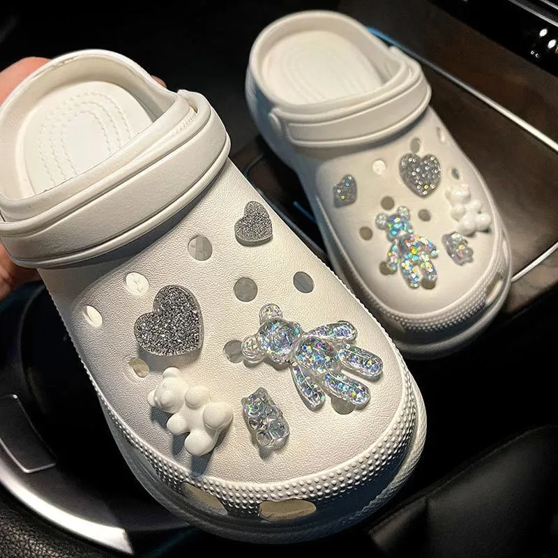 Модные стразы Croc charms дизайнер Diy Quality Women Women Shoes for Jibs Anime Change Clogs Bugle Kids Boys Girls Gifts 220527