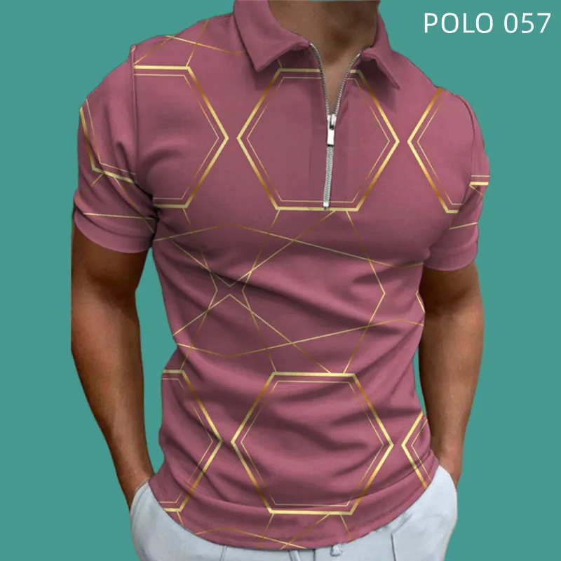 Polos d'été à manches courtes avec fermeture éclair pour hommes, vêtements de Style européen, confortables et respirants, vêtements de rue, hauts 220623