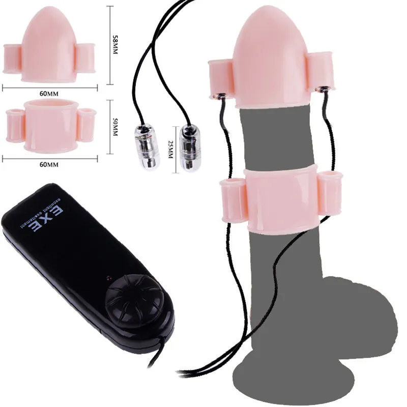 G Spot Vibration Ei mit flexiblen Kappen Männlicher Masturbationsvibrator für Eichel Penis Stimulation Stimmung adulte sexy Spielzeug Männer Männer