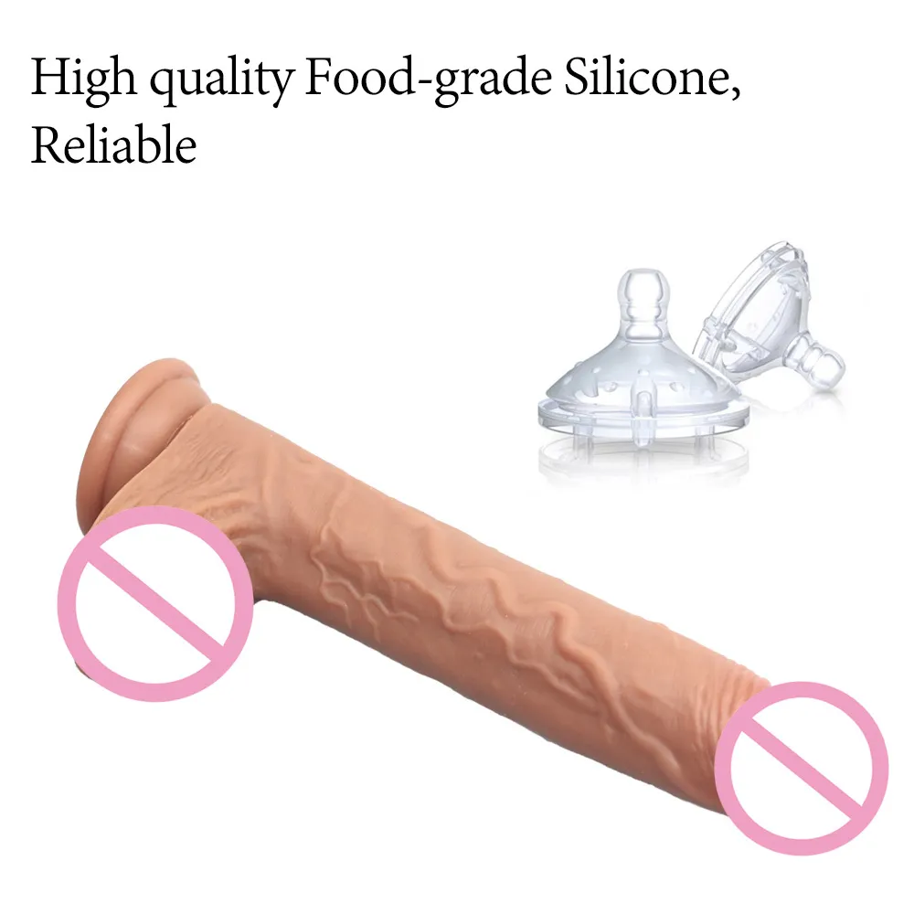 Massage Strapon Penis Kvinnlig onani Sexshop enorm Faloimitator Falos Big Long Silicone Dildo Realistiska xxl Dildos för kvinnor lesbiska