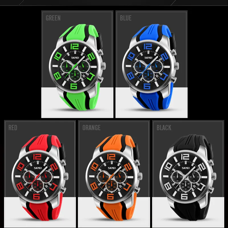 Часы мужские люксовый бренд SKMEI хронограф мужские спортивные часы водонепроницаемые мужские часы кварцевые мужские часы reloj hombre 220526290F