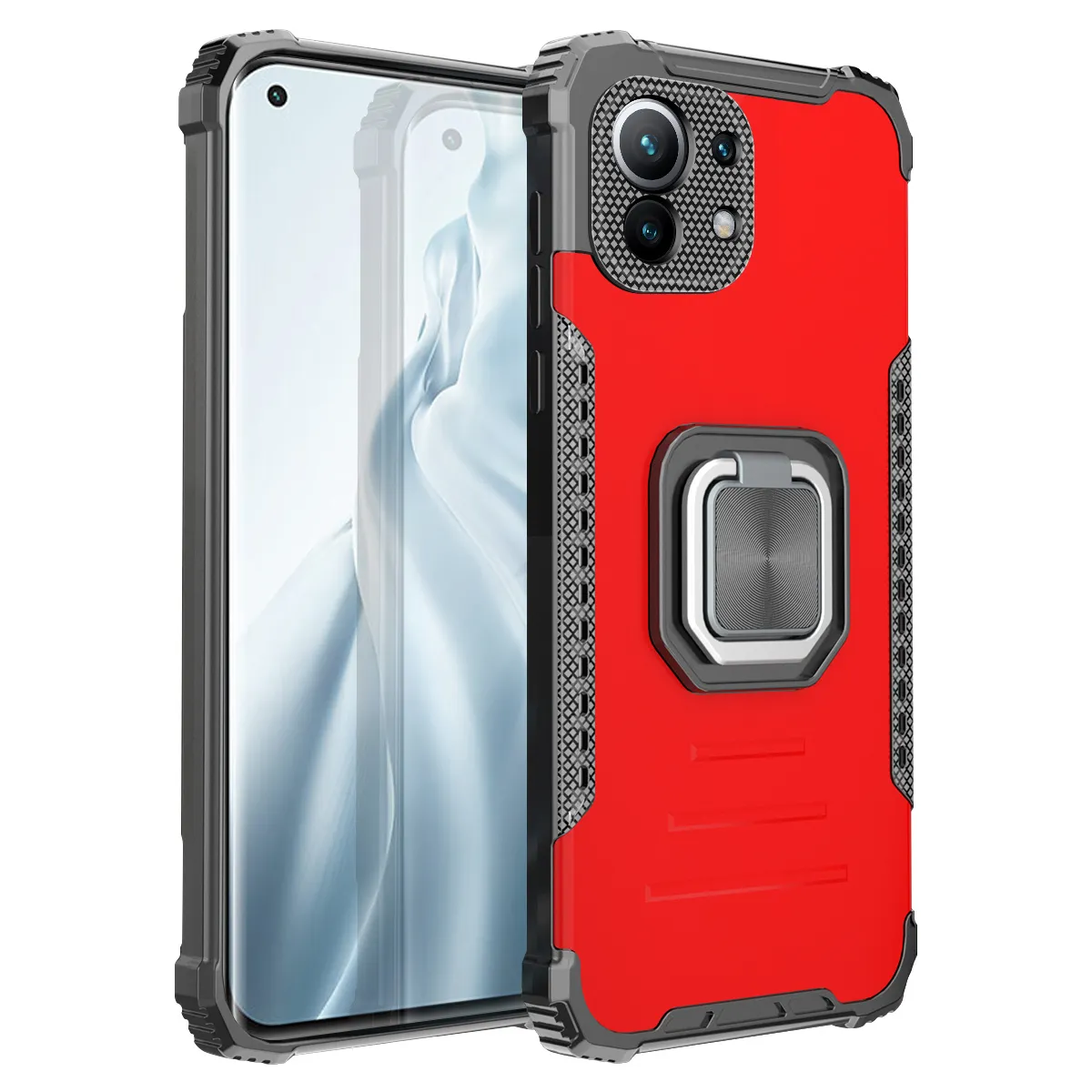 Aluminum Alloy Magnetic Cover Armature With Ring Holder Shockproof Cases For Xiaomi Mi 11 Note 10 Lite Redmi 9t 9 Power