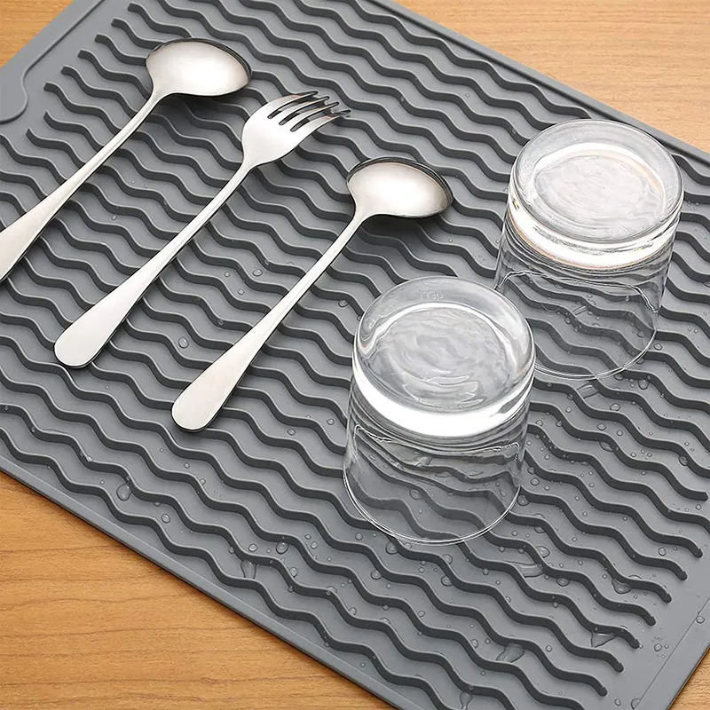 Opvouwbare geïsoleerde zachte rubberen gerechten beschermer gootsteen mat tafel keuken thuis anti slip drogen afvoer W220406