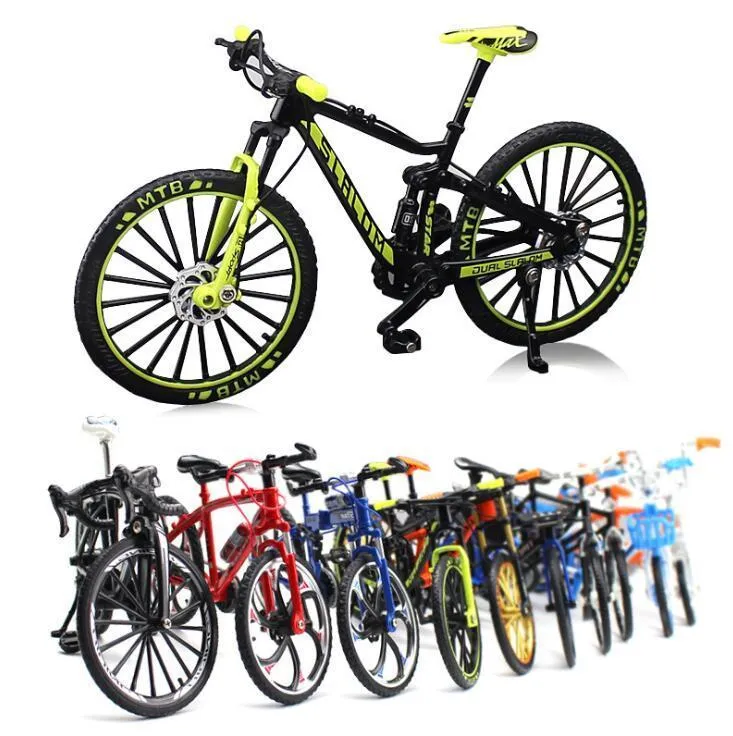Mini Model 1 10 Finger Mountain Bike Alloy Bicycle Diecast Racing Metal Accessories Toy Simulation Collection Toys For Children 220608