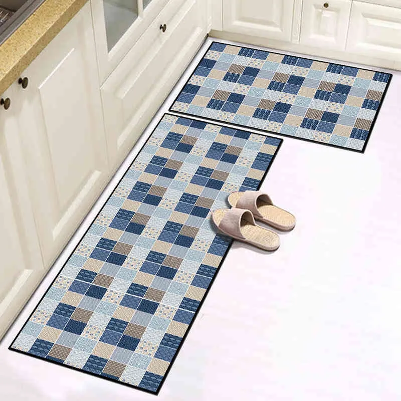 Alfombras modernas de la cocina estampada alfombras de piso de interior estampado alfombra absorbente del pasillo de interiores del hogar alfombra de baño antideslizante L2206