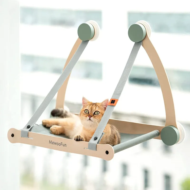 Mewoofun Cat Hammock Pet吊り下げベッドサニーウィンドウシートマウントソフトシェルフは最大30ポンドの取り外し可能なものを保持します220323