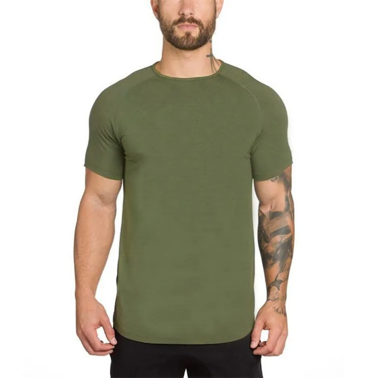 Фитнес -футболка для тренажерной одежды мужская мода продлить хип -хоп лето с коротким рукавом футболка хлопка бодибилдинг мускулат