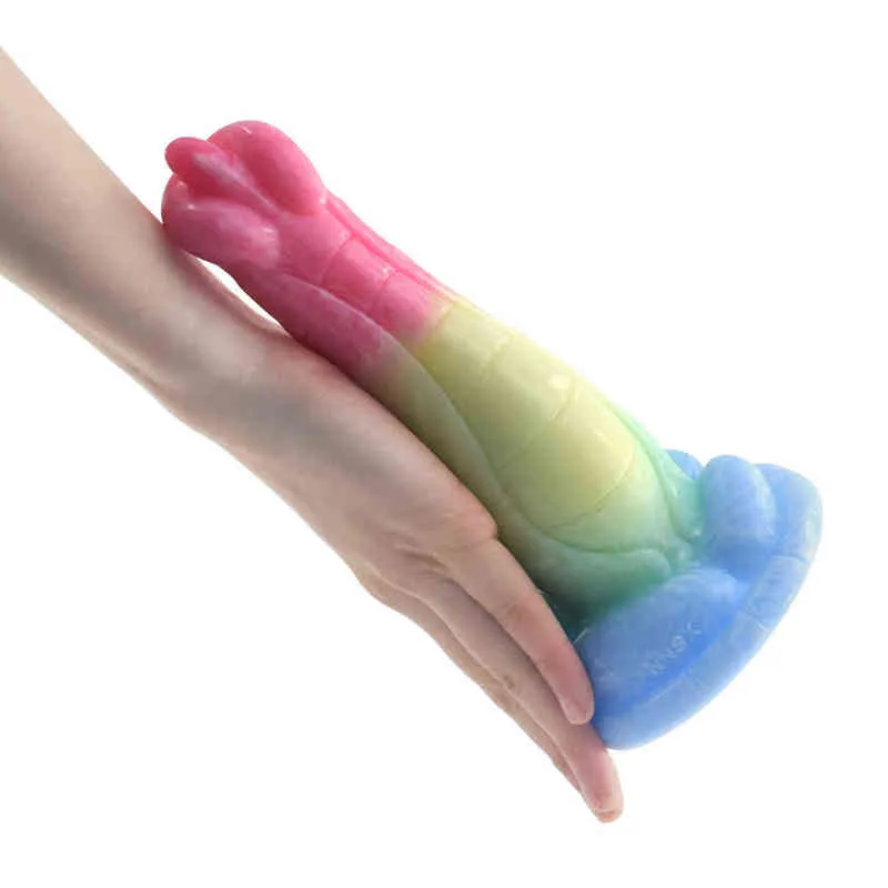 NXY dildos flytande silikagel färgformad penis sugkopp för män och kvinnor analpropp mjuka vuxna sexprodukter 0317