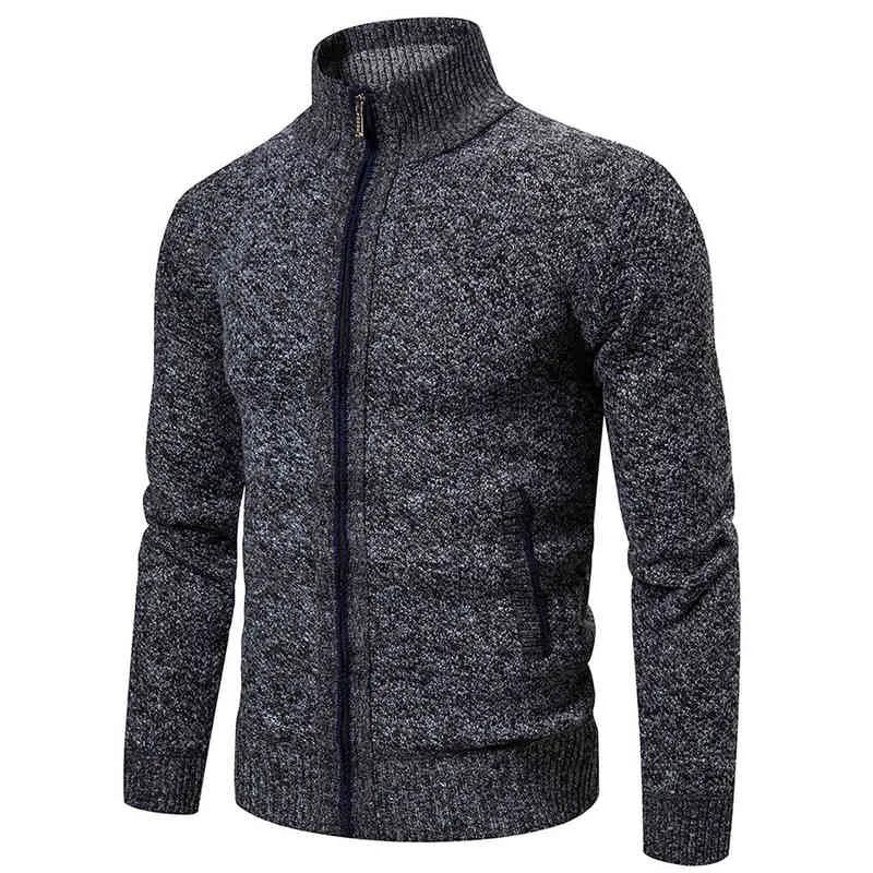 2022 suéteres masculinos outono de inverno lã zíper do cardigan suéteres homem malha casual calçado suétercoat masculino l220801