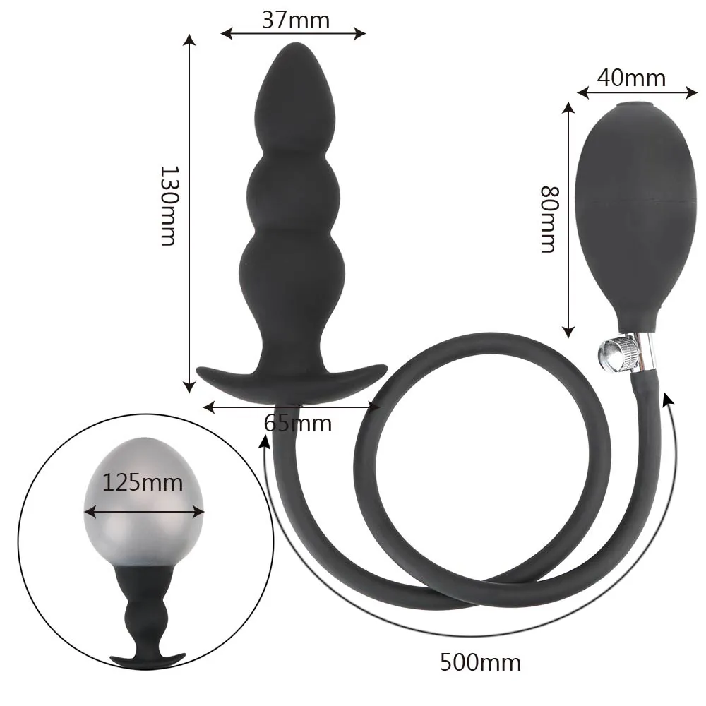 OLO Expandable Anal Plug Super Large Oversized Inflate Butt Beads Dilator Silicone sexy Toys For Women Men Adult