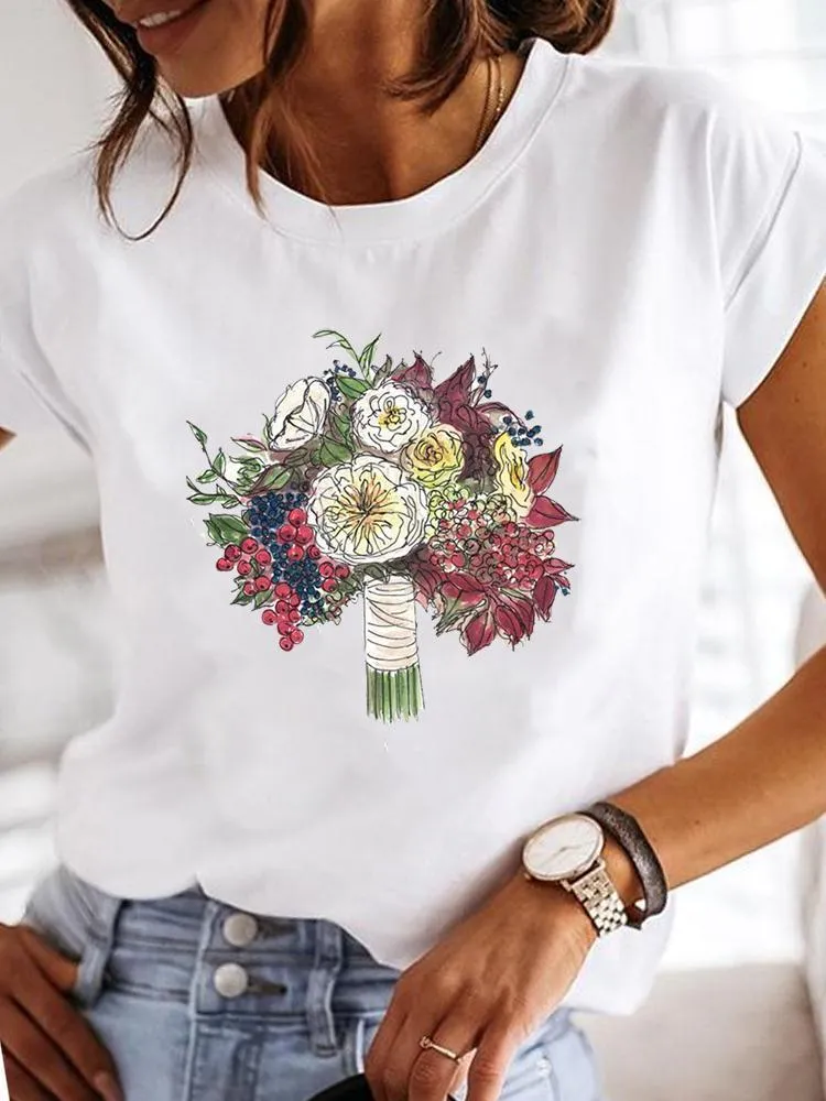 Moda Manga curta Love Sweet 90s Trend Tshirts Casual Roupas feminino feminino T Summer T Summer T Ladies Print Graphic Tee 220526