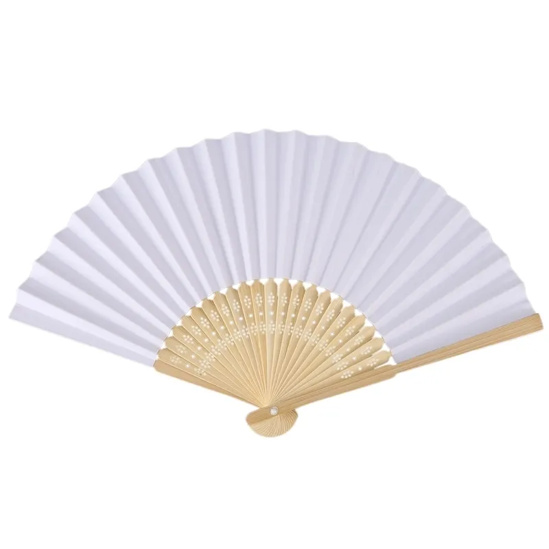 50 Ręcznie Składany papierowy wentylator przenośny impreza ślubna Hand Fan Dekoracja Dekoracja Personalizowani fani ślubu 220608