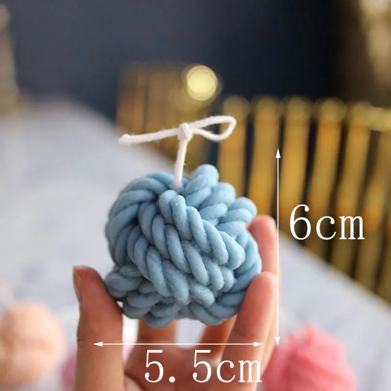 3D Silikon Woolen Candle Molds Korean Mold Ball Design Handgjorda Soja S Making Aroma Wax Soap 220721