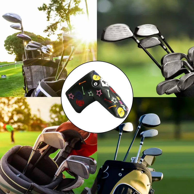 Golf Club Cover Pu skórzany klub golfowy Okładka ochronna dla prostych putterów Half Circle Putters Akcesoria golfowe 0704