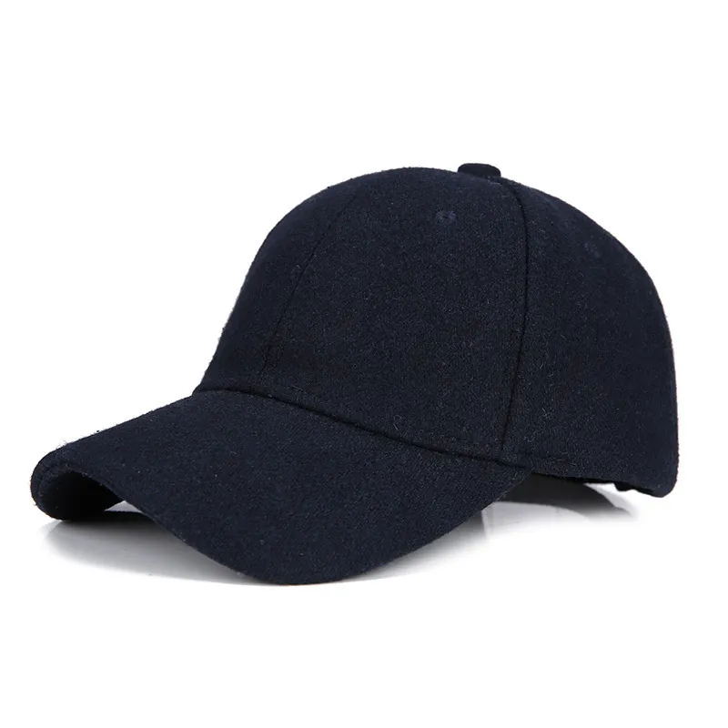 Autumn Winter Unisex Wool Felt baseball Caps Solid Color Casquette Chapeau Trilby Trucker Hat For Men Women 220513