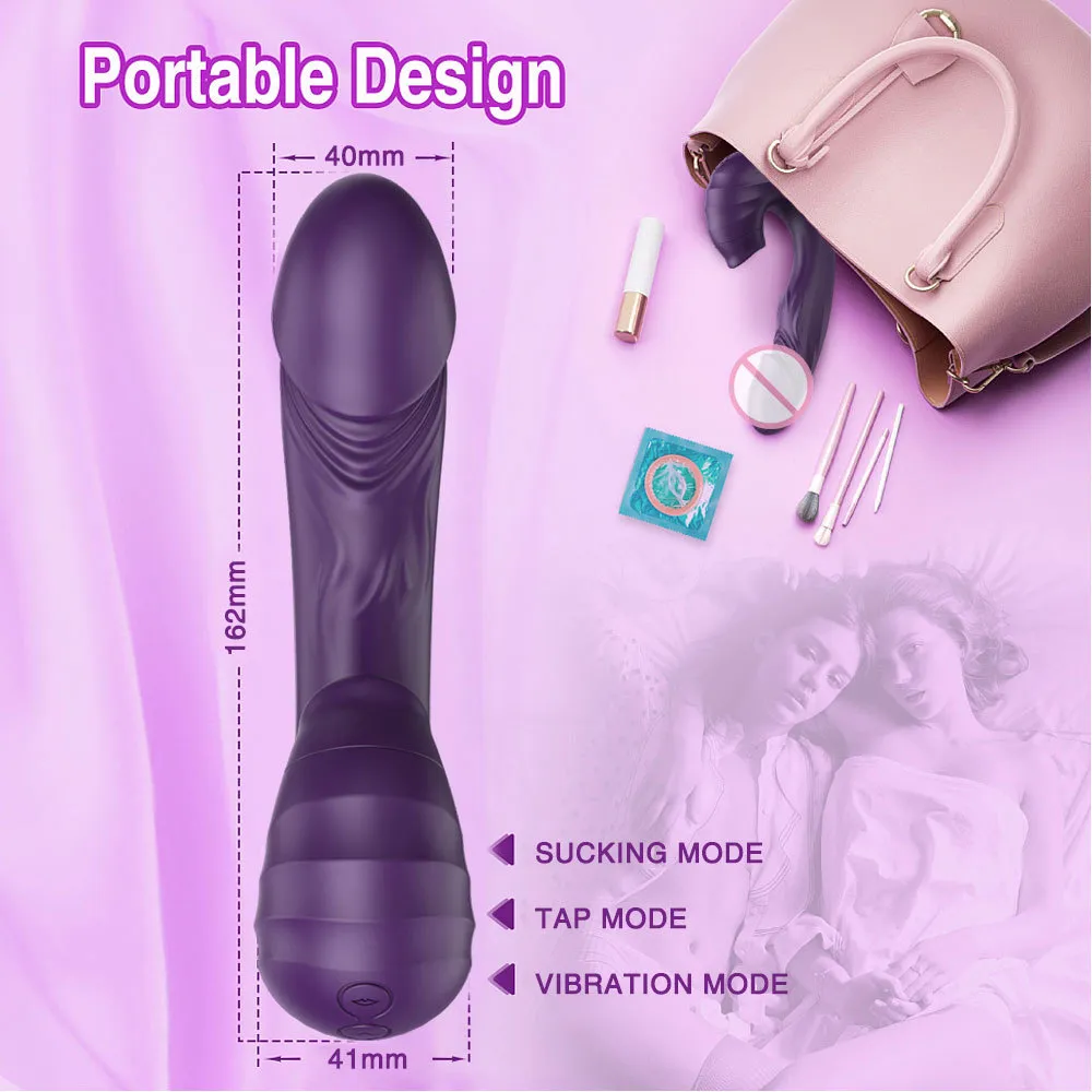 Clitoral Sucking Licking Vibrator Dildo For Female 3 in 1 Clitoris Stimulator Nipple Sucker Vaginal flap Massager Adult sexy Toys