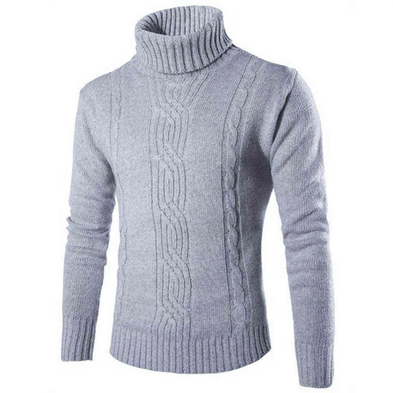 Eridanus SWEATER MĘŻCZYZN NOWOŚĆ Zimowych mężczyzn Solidne grube dzianiny Man Sweters Plus Size Wysokie szyję ciepłe ubrania MZM030 L220801