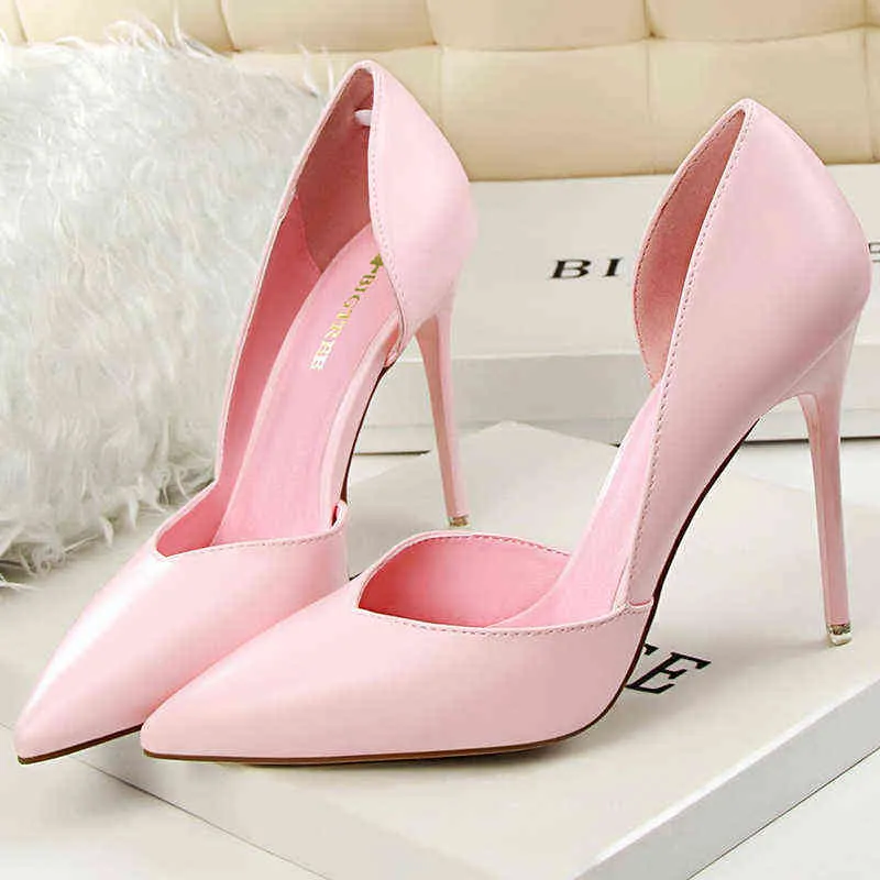 2022 Elegante vrouwen sexy 10,5 cm fetisj hoge hakken prom pompen groen roze oranje stiletto hakken scarpins feest bruidschoenen g220425