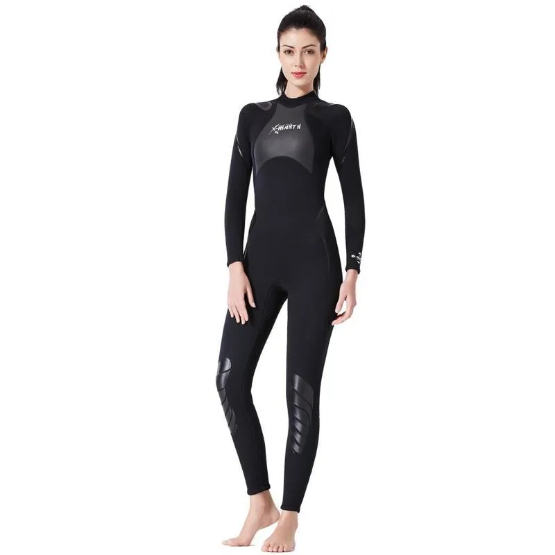 Неопреновый гидрокостюм 3 мм, женский полный костюм, подводное плавание, серфинг, плавательный термокостюм, рашгард, различные размеры 2207072120219