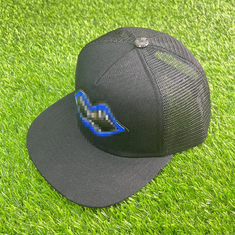 Black Mesh Ball Caps Mouth Pattern Fashion Brand Sun Protection Hats for Men and Women