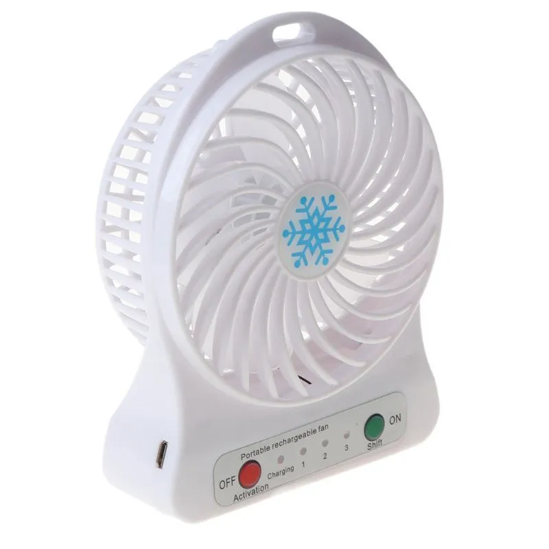 Tragbarer Mini-Ventilator mit LED-Licht, Luftkühler, Mini-Schreibtisch-USB-Ventilator, dritter Wind, USB-Ventilator, wiederaufladbar, ABS, tragbar, für Büro, Outdoor, Zuhause, 2207198997334