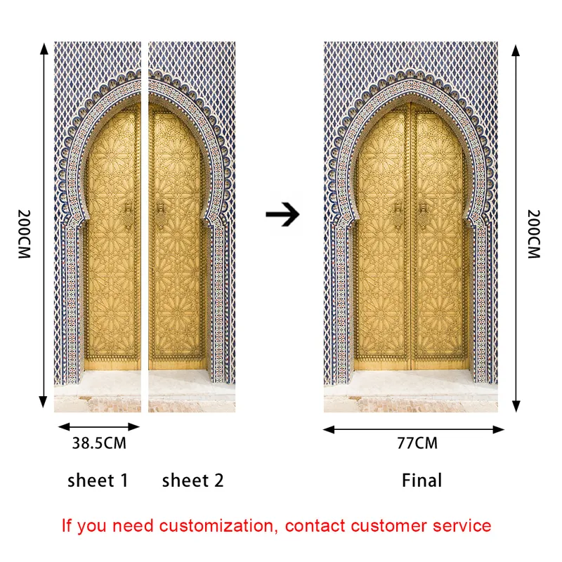 müslüman büyük cami Mekke kapı çıkartma ev dekoru sanat duvar oturma odası sundurma duvar çıkartmaları kabuk çıkartma duvar kağıdı 220504