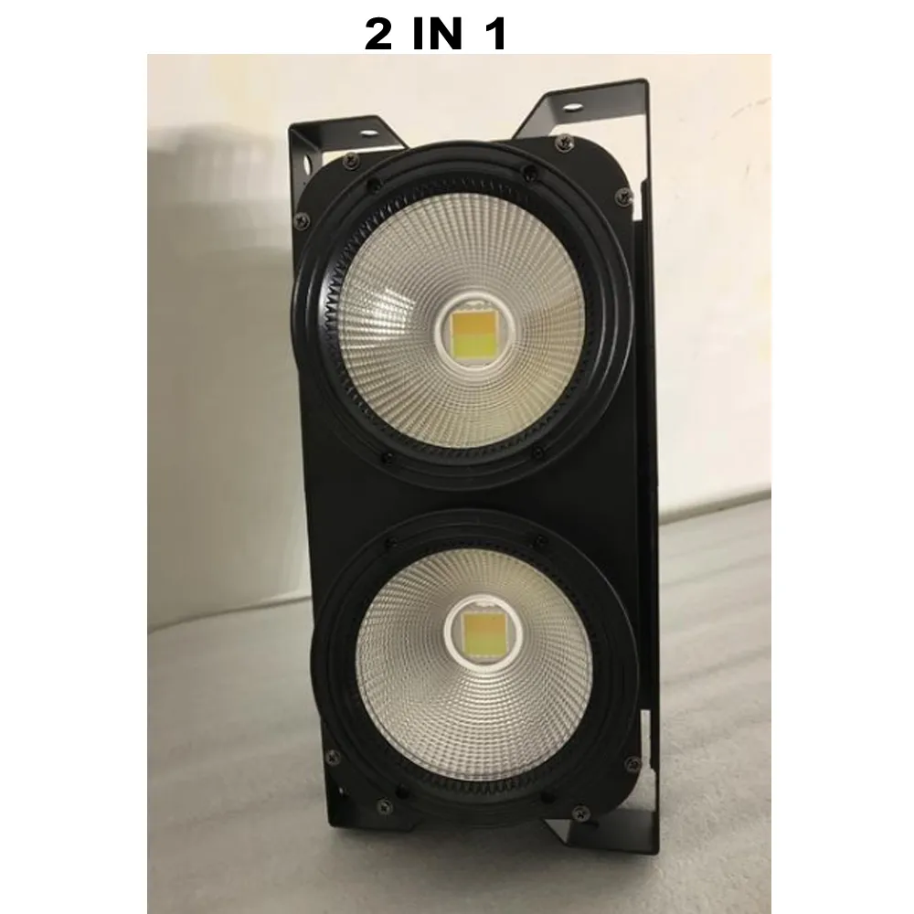 2X Un sacco all'ingrosso 2 occhi 100w LED Blinder Audience Cob Indoor Par Dj Light TV Show Wedding Luci nere Proiettore Disco Party Ktv Show Lighting FastShipping