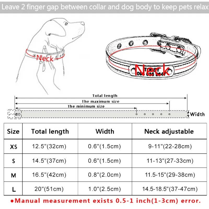 Airuidog skórzana spersonalizowana kołnierz dla psów i krawat pet cat niestandardowy grawerowany nazwa identyfikator Puppy Soft L 220610