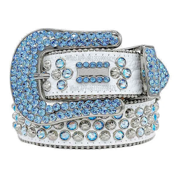 Ceinture 2022 Designer BB Simon ceintures pour hommes Femmes Belle diamant brillant sur le bleu noir2693