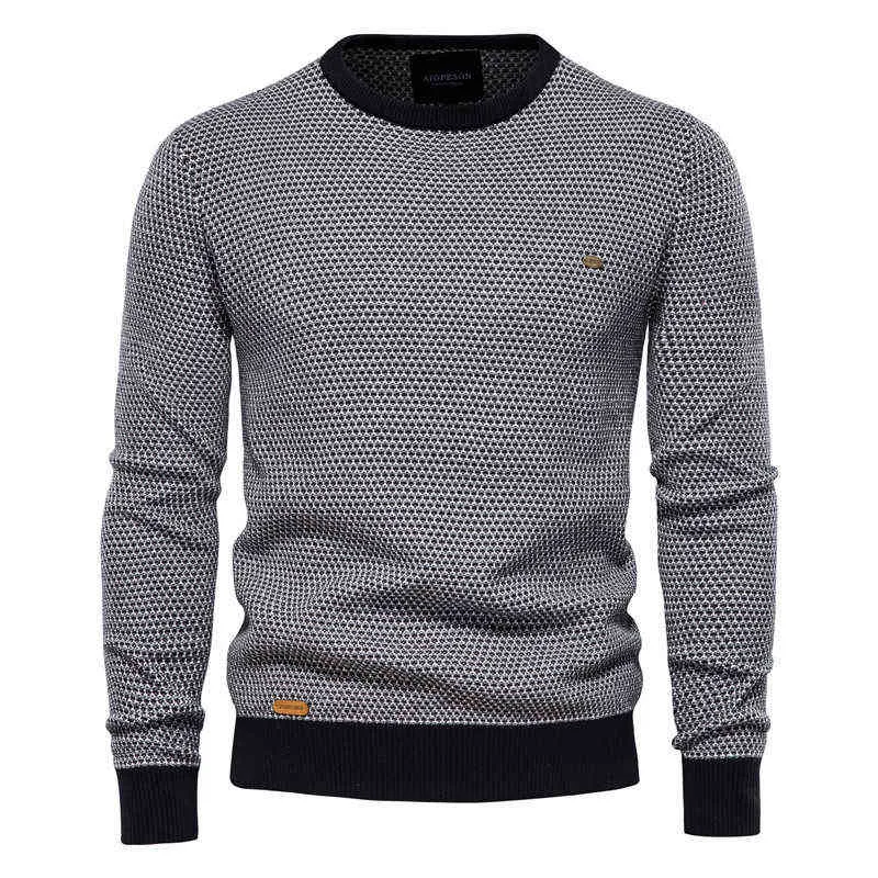 Maglione da uomo casual girocollo tinta unita lavorato a maglia cotone caldo moda di alta qualità Euro taglia L220801